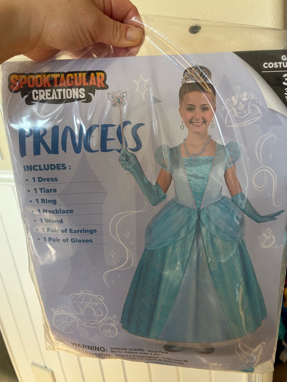Nwt Girls Blue Princess Costume Cinderella Dress - 3T (3-4 yrs)